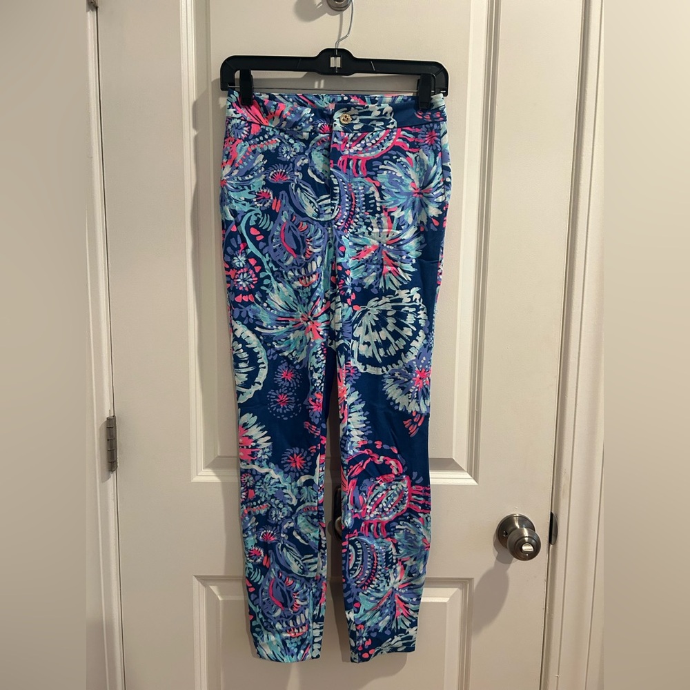 Lilly Pulitzer Blue and Pink Floral Pants